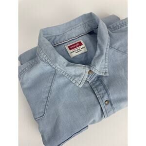 Wrangler Vintage Pearl Snap Shirt Men’s 2XL/2TG Denim Western Yoke